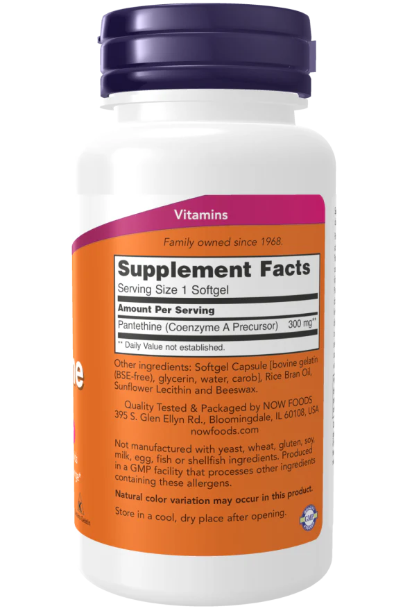NOW Pantethine 300 mg (60 Softgels) - Image 2