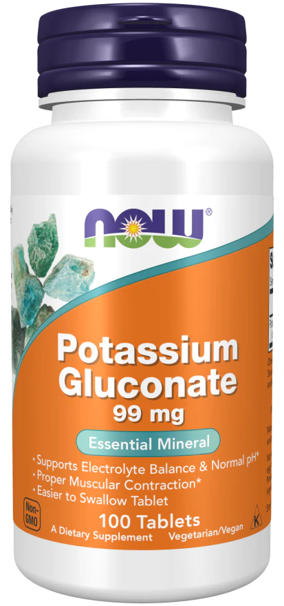 NOW Potassium Gluconate 99 mg Tablets (100 Tablets)