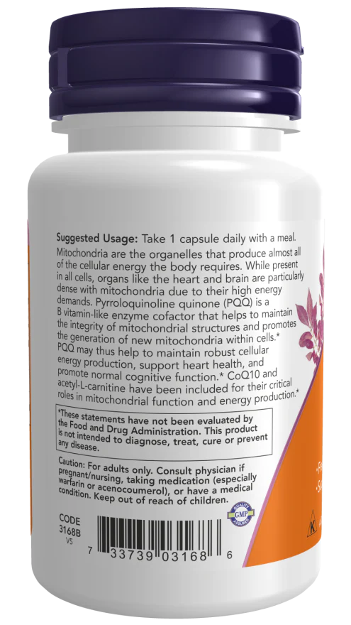 NOW PQQ Energy Veg Capsules - Image 3