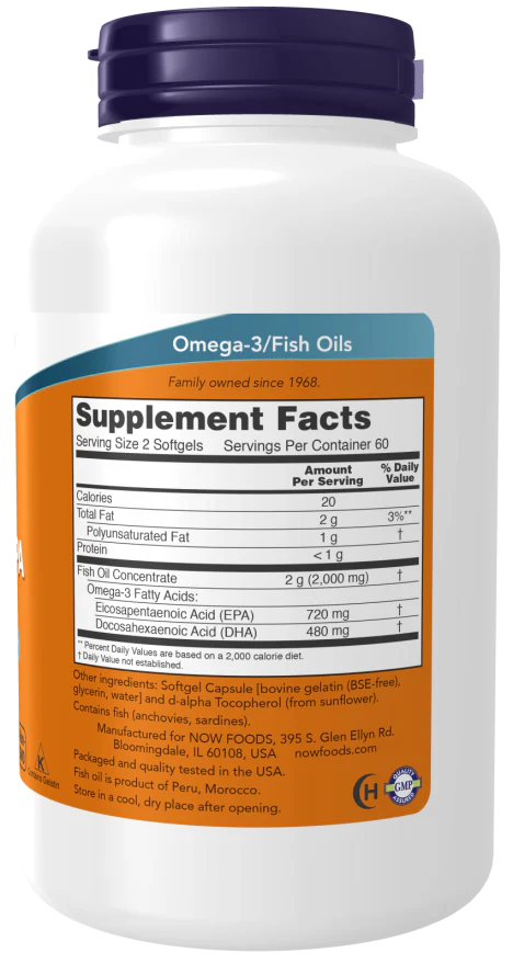 NOW Super Omega EPA Fish Oil, Double Strength (240 Softgels) - Image 2
