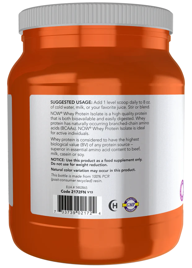 NOW Whey Protein Isolate, Unflavored Powder (5 lb) - Image 3