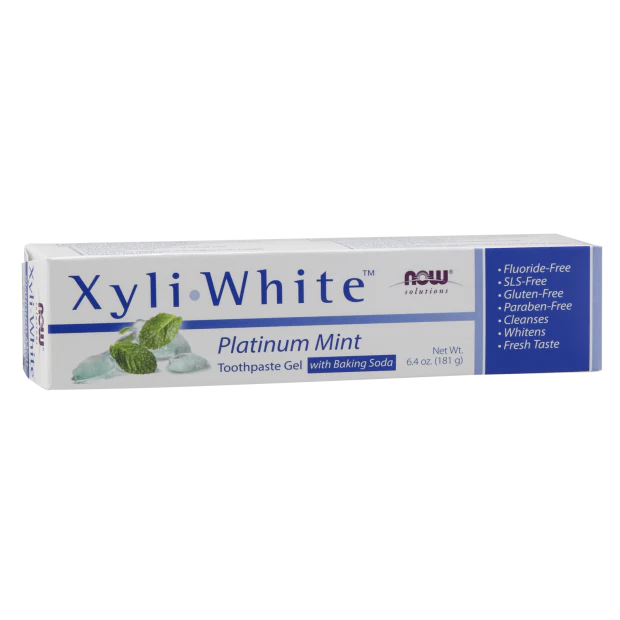 NOW XyliWhite™ Platinum Mint Toothpaste Gel with Baking Soda (6.4 oz)