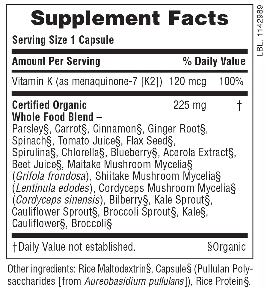 Nature's Plus Source of Life® Garden Vitamin K2 120 mcg Capsules - Image 2