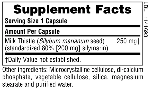 Natures Plus Herbal Actives Milk Thistle Capsules - Image 2