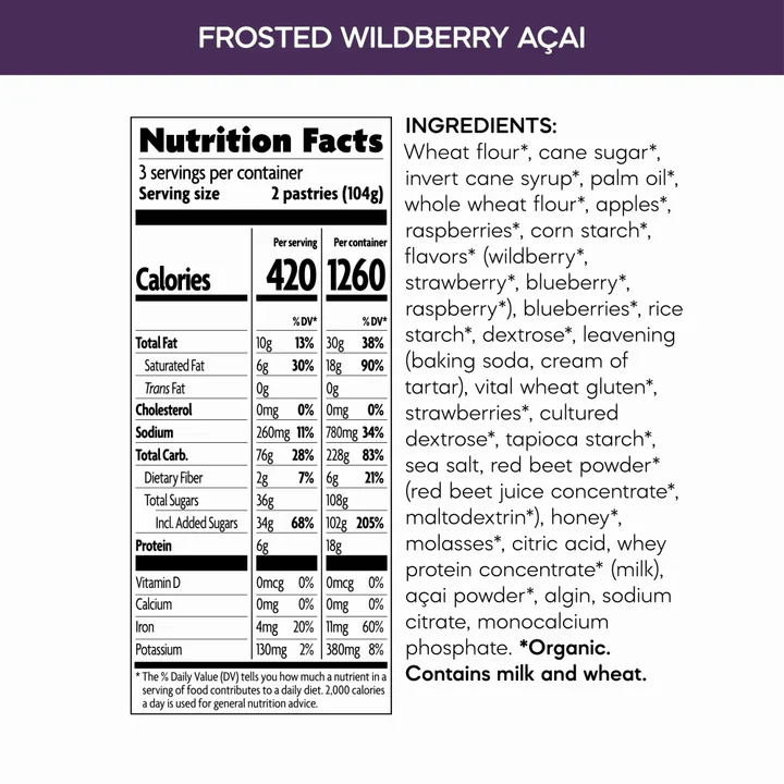 Natures Plus Frosted Wildberry Açai Toaster Pastries, 11 oz Box - Image 2
