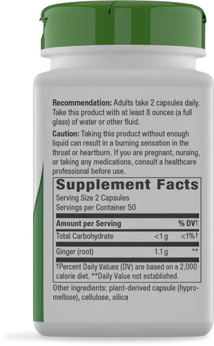 Nature’s Way Ginger Root – 550 mg (100 Veg Caps) - Image 2