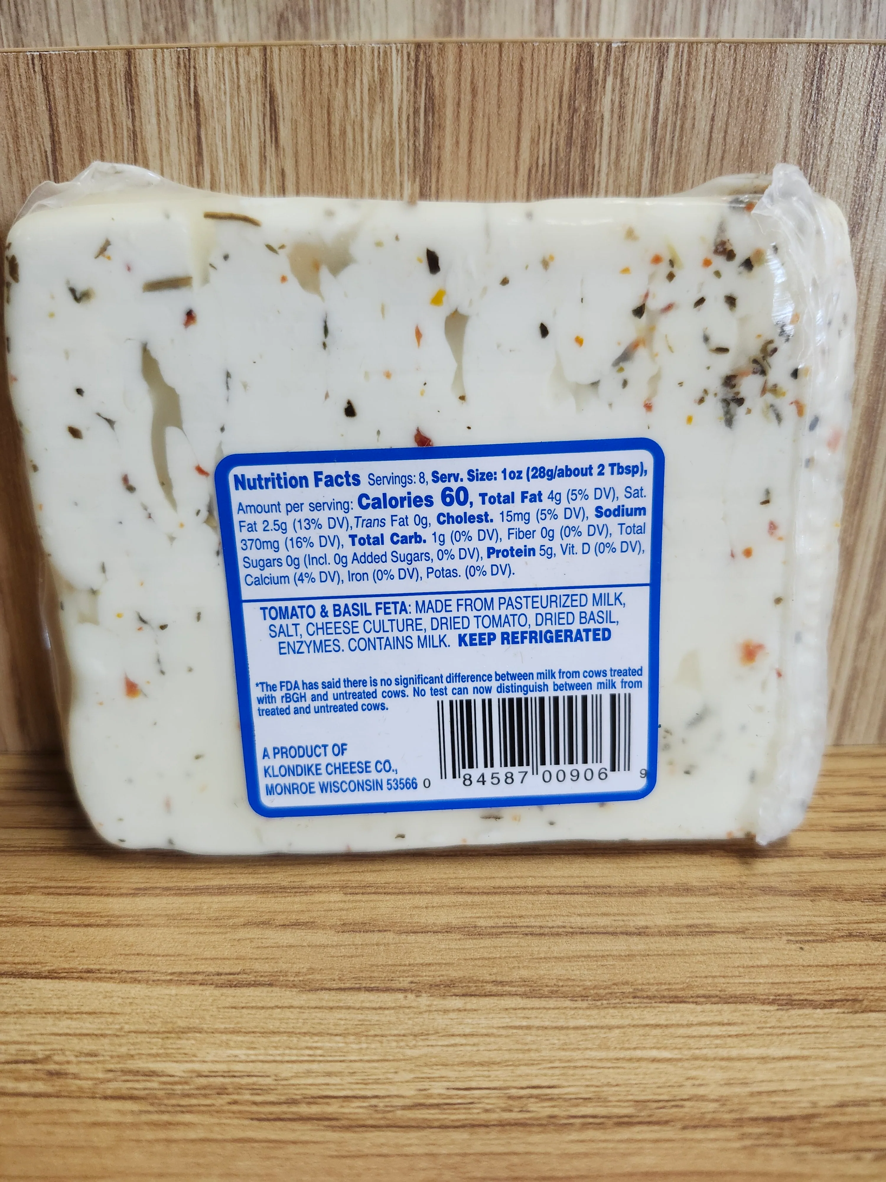 Odyssey Feta Chunk Tomato & Basil 8oz - Image 2