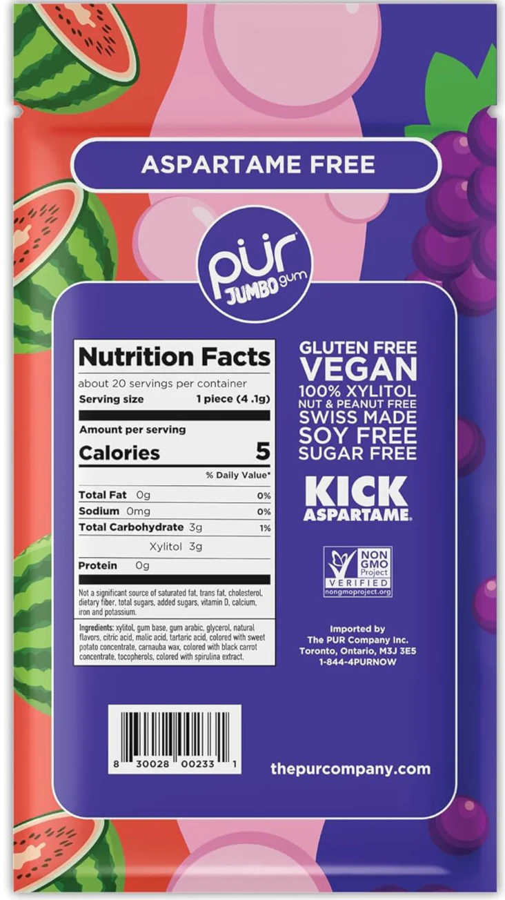 Pur Gum – Aspartame-Free Natural Gum (Sugar-Free, Vegan) - Image 3