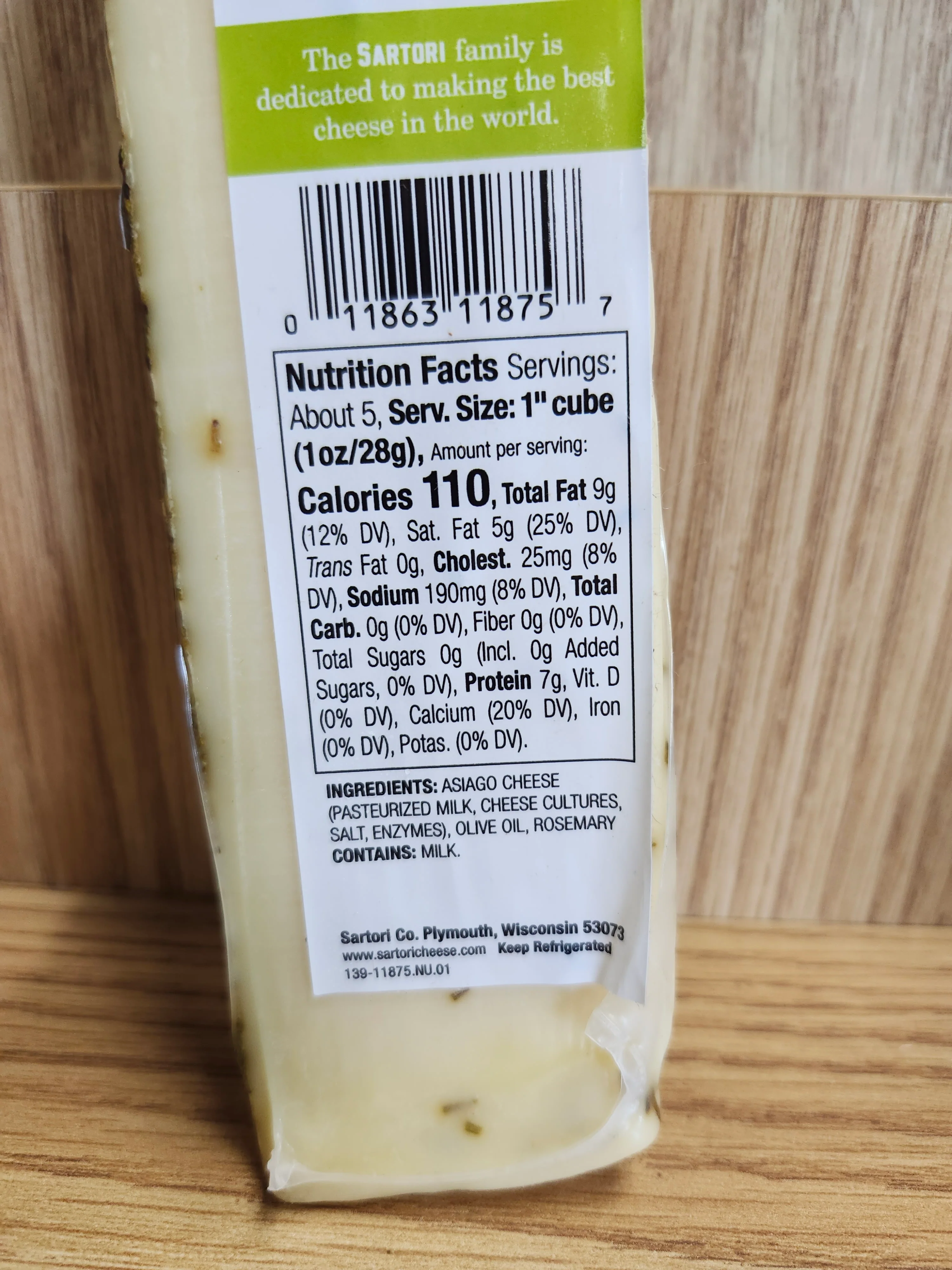Sartori Rosemary & Olive Oil Asiago Cheese 5.3oz - Image 2