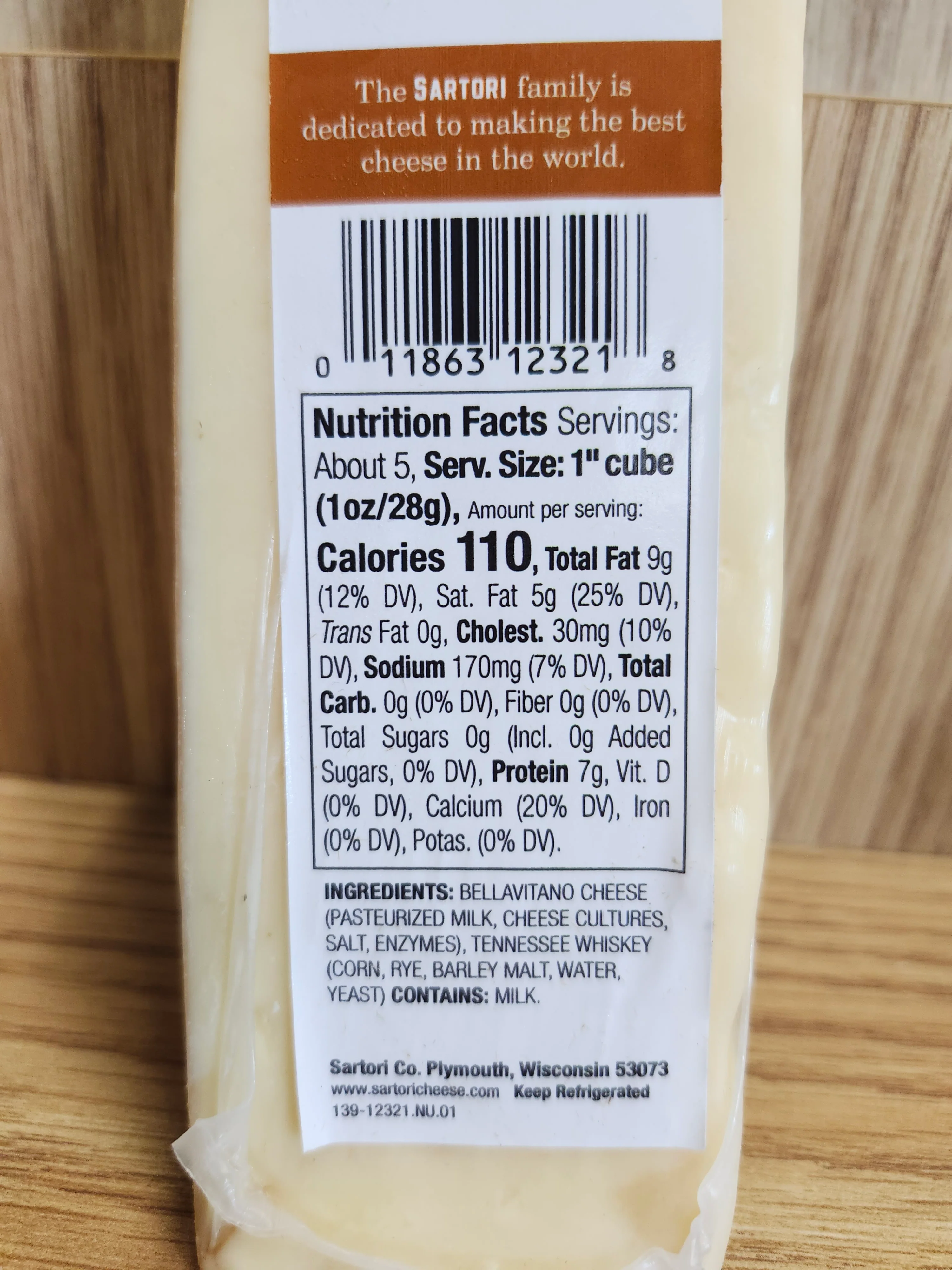 Sartori Tennessee Whisky Bellavitano Cheese 5.3oz - Image 2