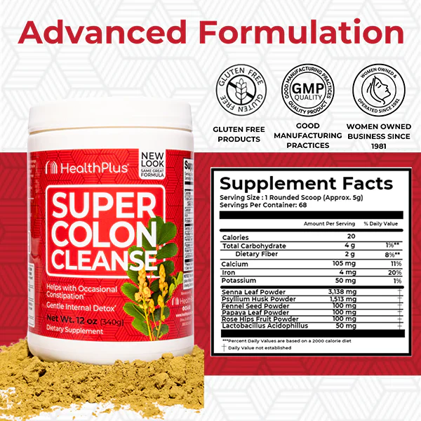 HealthPlus Super Colon Cleanse Powder 12oz - Image 2