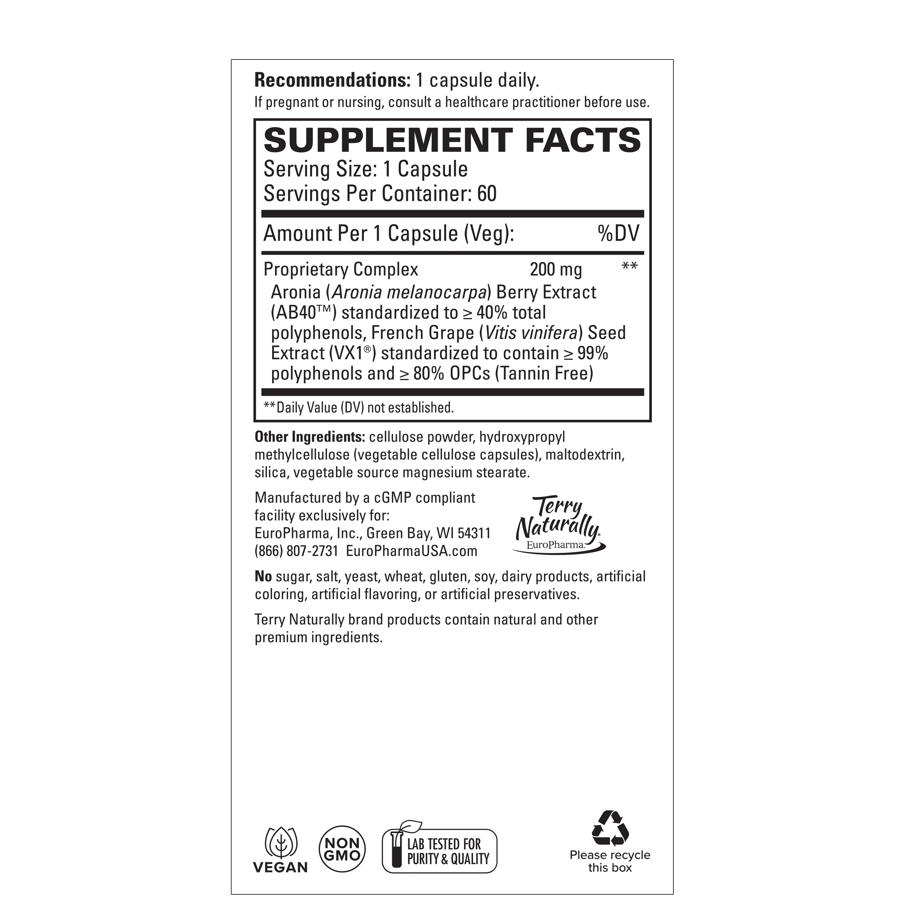 Terry Naturally Aronia Berry Complex™ (60 caps) - Image 2