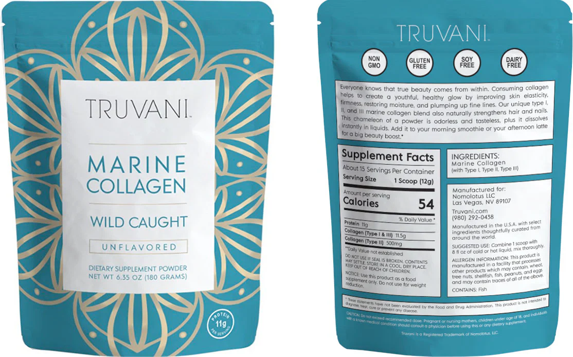 Truvani Wild Caught Marine Collagen Unflavored (Type I, II & III) - Image 2
