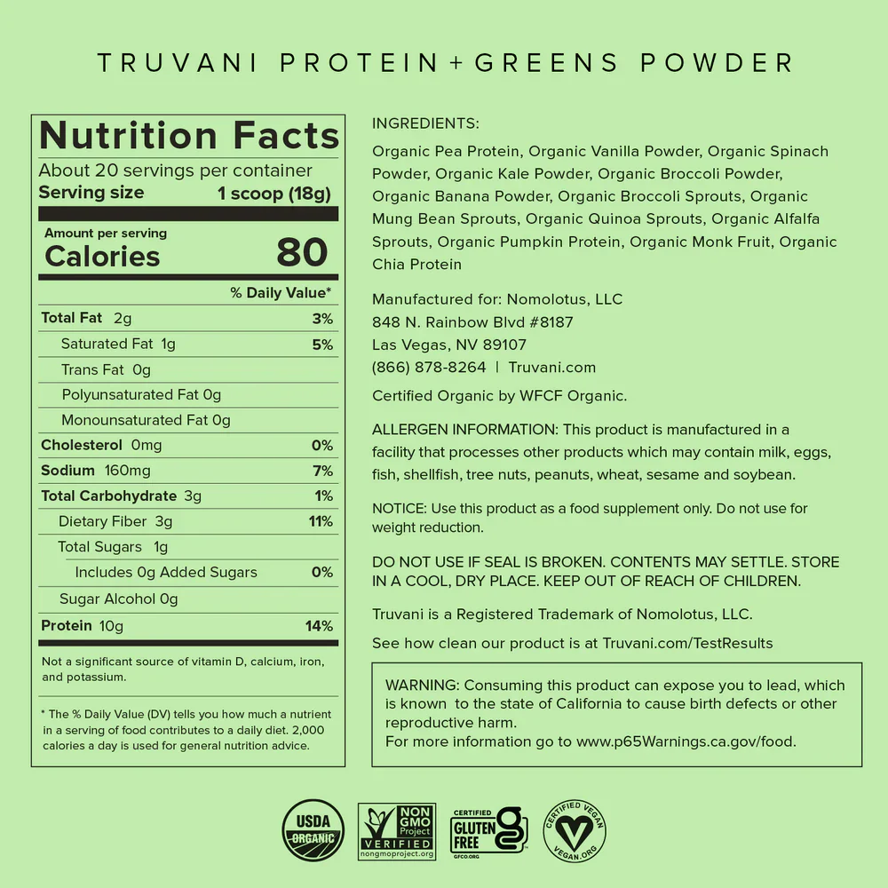 Truvani Proteins + Greens Powder - Image 2