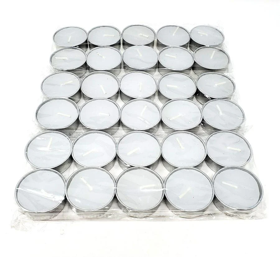 WHITE Unscented Tea Light Candle - (30 Tea Light) - Image 2