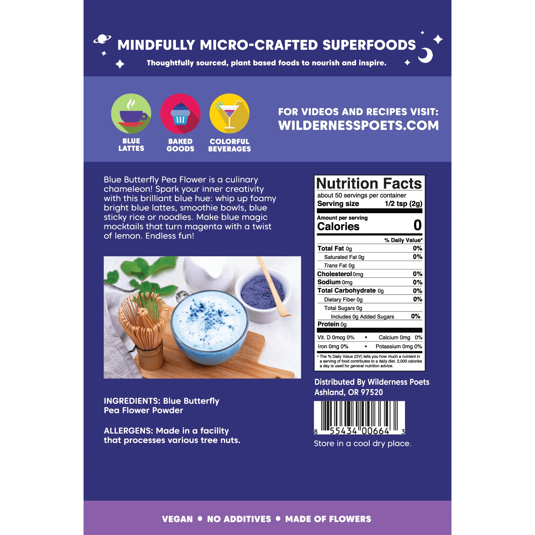 Wilderness Poets Blue Butterfly Pea Flower Powder - Image 2