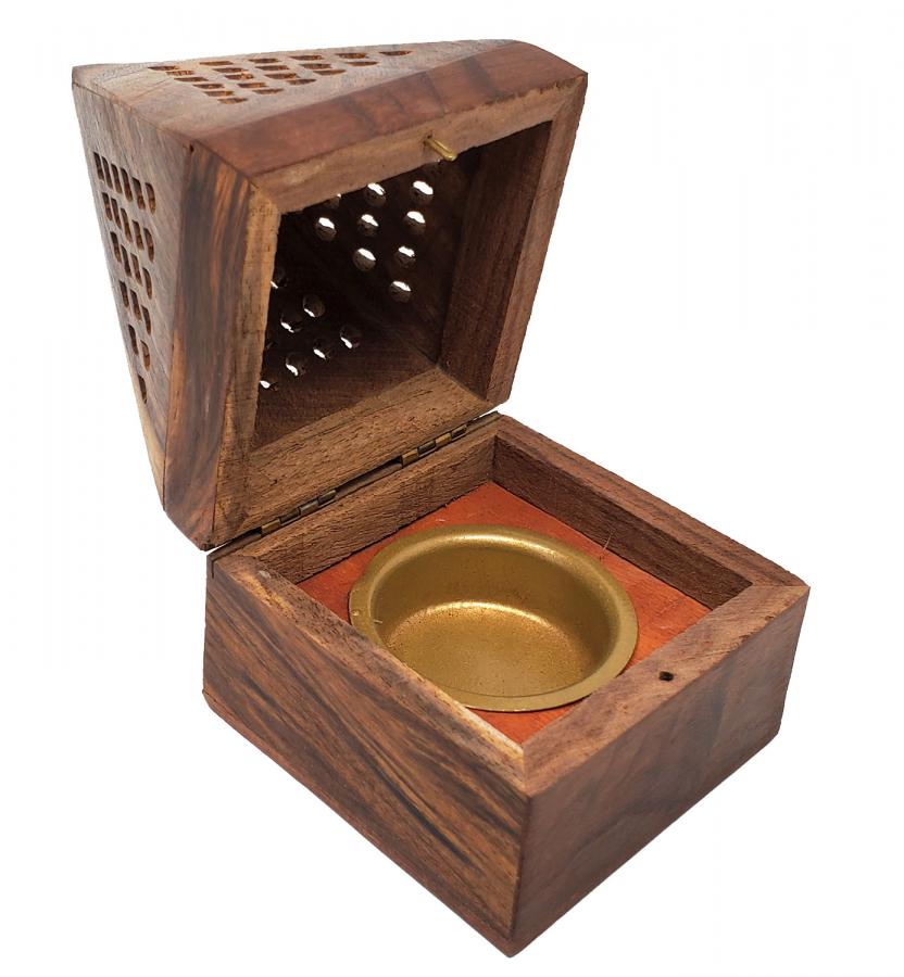 Wooden Temple Cone/Charcoal Burner 5"H - Image 3