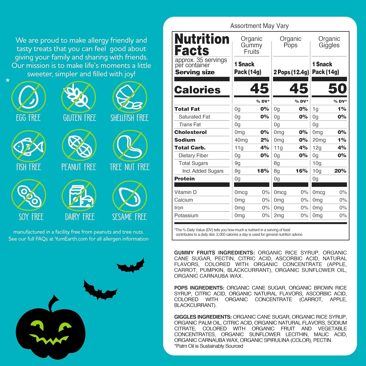 Yumearth Halloween Variety Pack 50 piece (16.55 oz) - Image 2